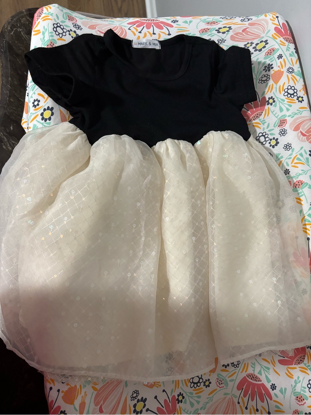 Girls' Black and Cream Tulle Party Dress- Never Worn